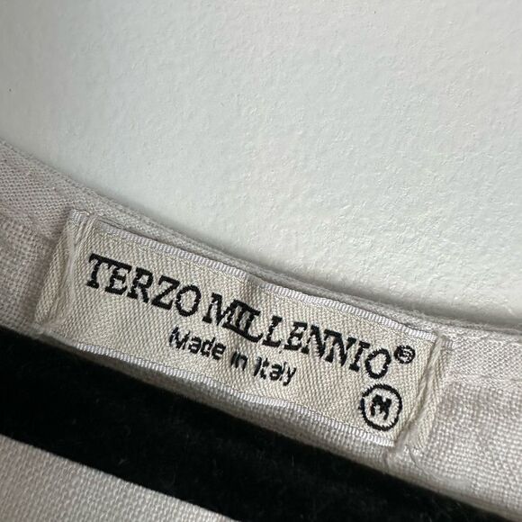 Terzo Millennio Fine Italian Linen Back Button Flow Shirt blouse size medium M - Picture 2 of 4